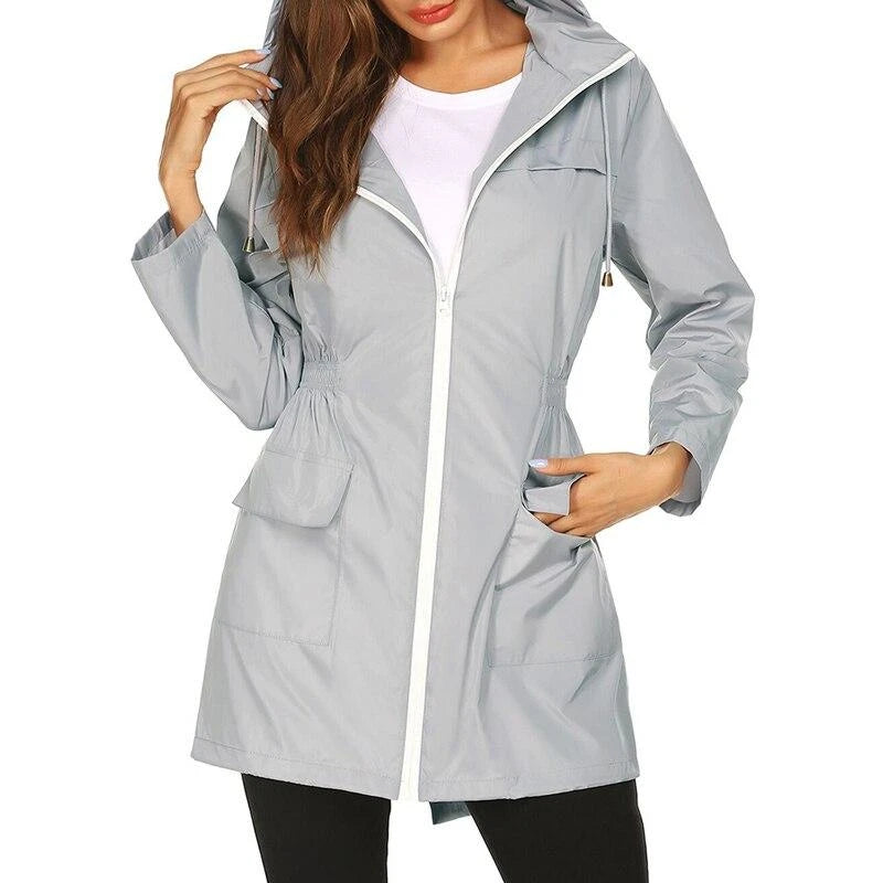 Image of Dames Anorak Jas met Capuchon - Halflange Mantel