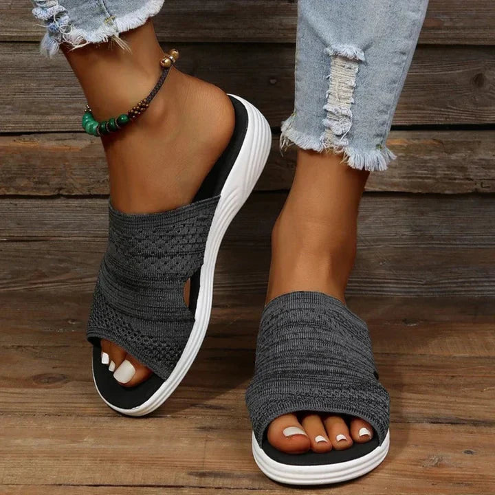 Image of Dames Open Teen Gebreide Slippers