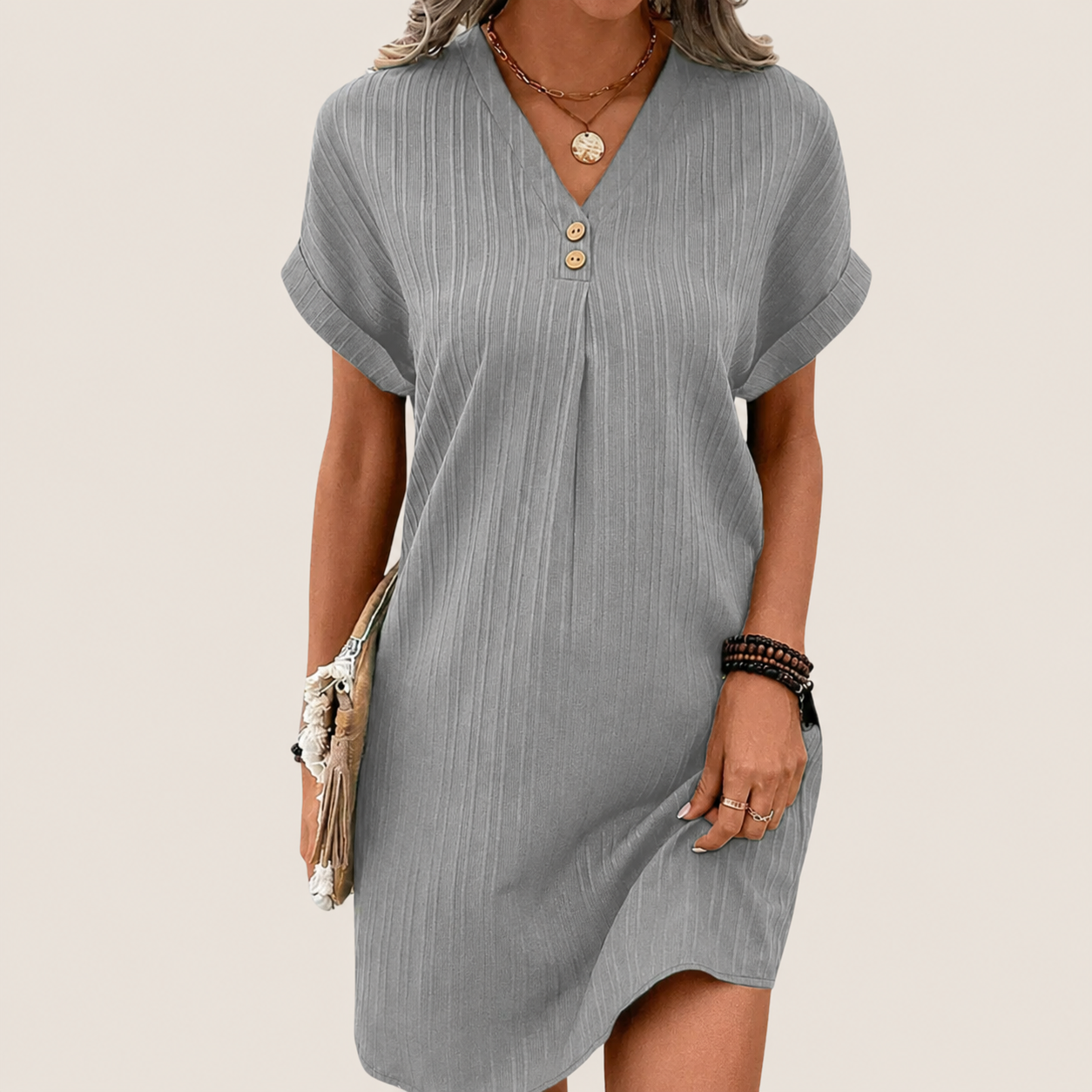 Dames V-Hals Mini Jurk - Image 2