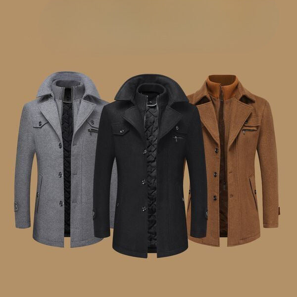 Image of Heren Double-Breasted Pea Coat