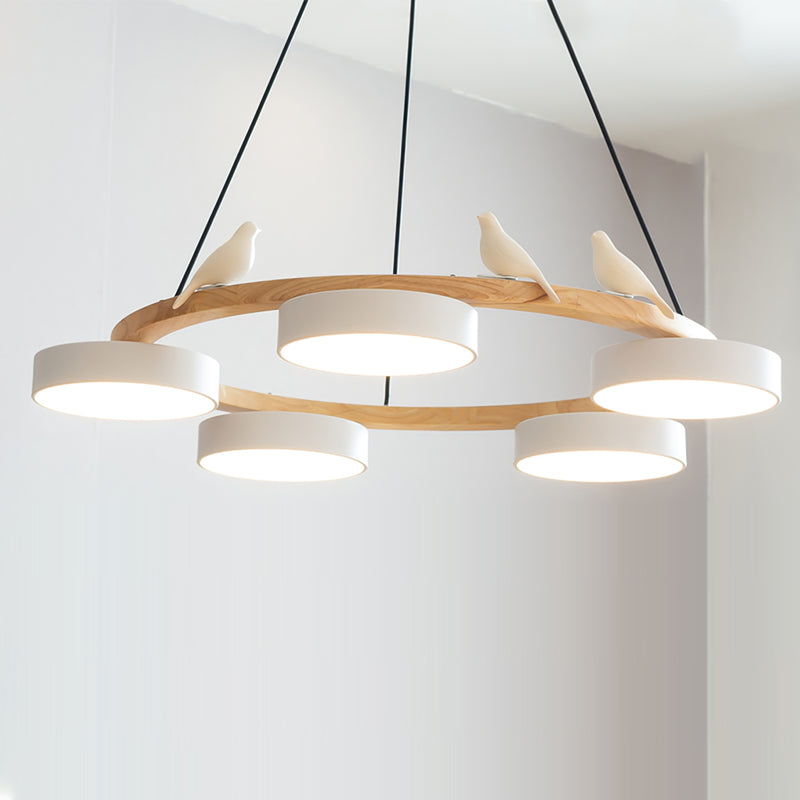 Elara Haus Chandelier - Metal And Wood Elegant Bird Design Chandelier Light 14