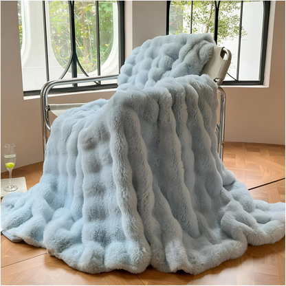 Mila Comfort Soft Fleece Throw Blanket with a focus on warmth and comfort at home.
