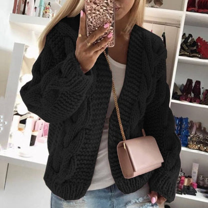 Daniela | Damen Grobstrick Cardigan mit offener Vorderseite - Image 1