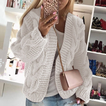 Daniela | Damen Grobstrick Cardigan mit offener Vorderseite - Image 4