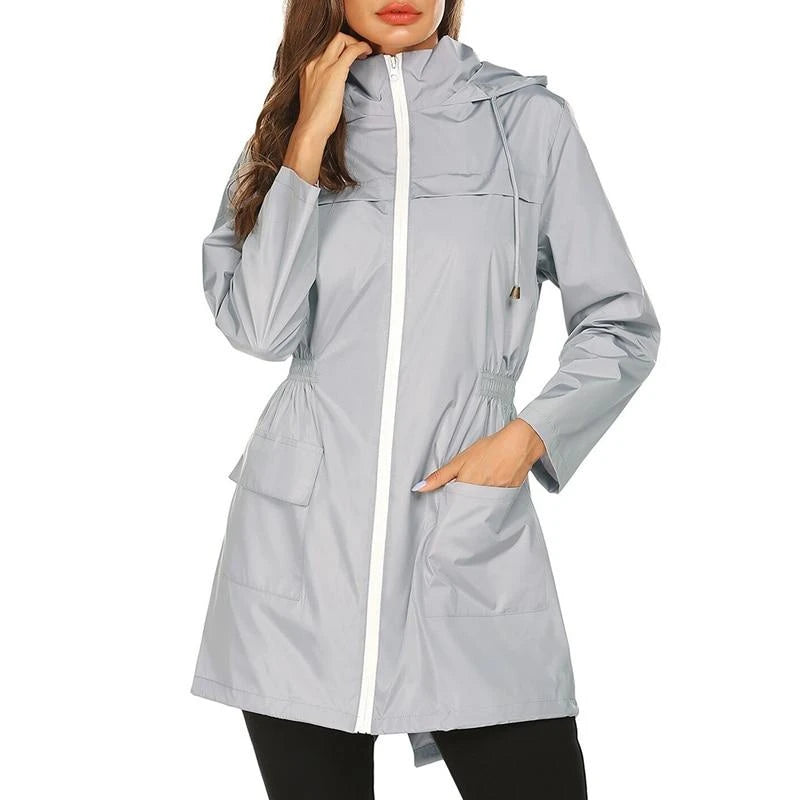 Image of Dames Anorak Jas met Capuchon - Halflange Mantel