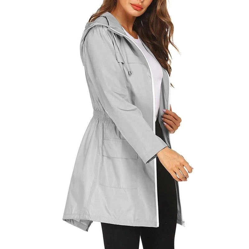 Image of Dames Anorak Jas met Capuchon - Halflange Mantel