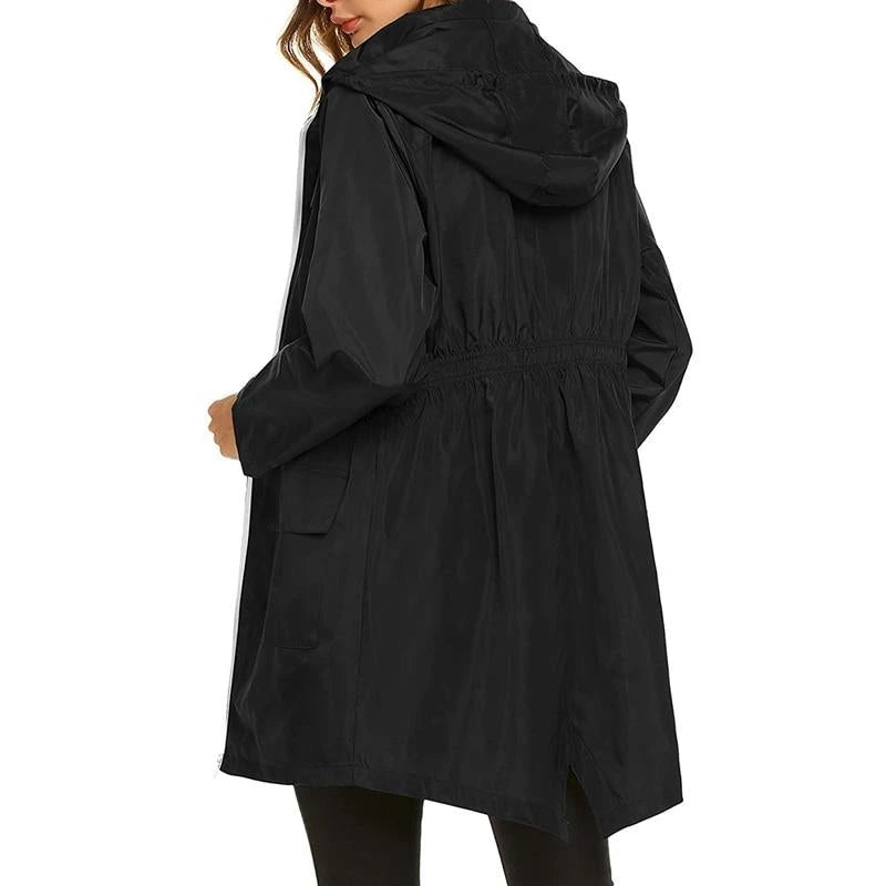 Image of Dames Anorak Jas met Capuchon - Halflange Mantel