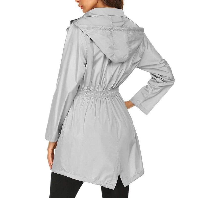 Image of Dames Anorak Jas met Capuchon - Halflange Mantel