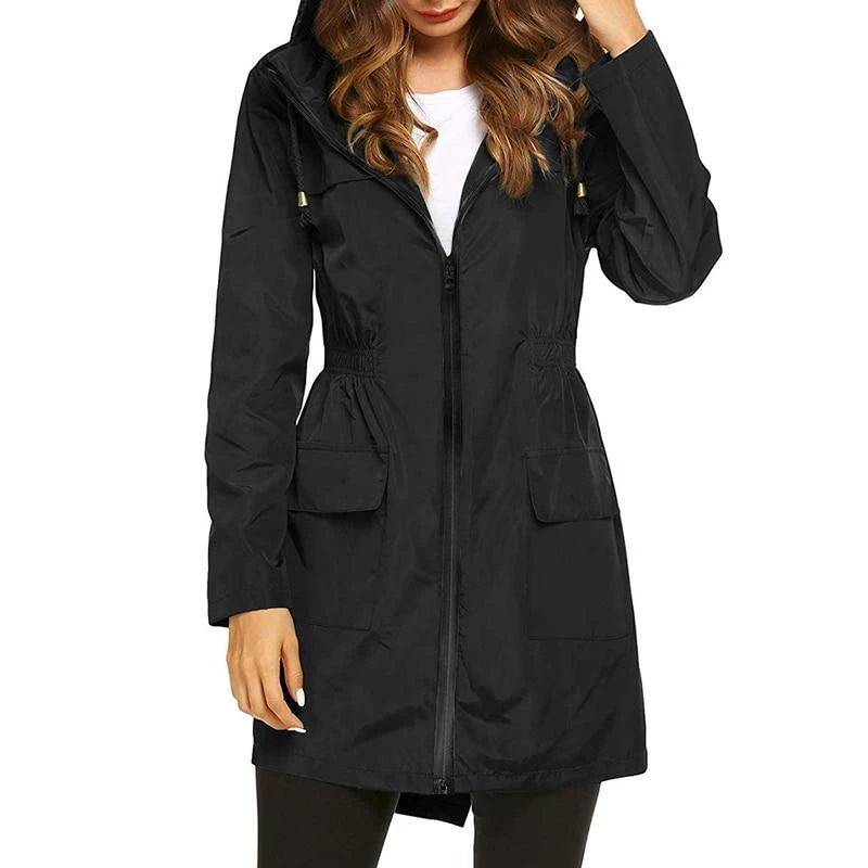 Image of Dames Anorak Jas met Capuchon - Halflange Mantel