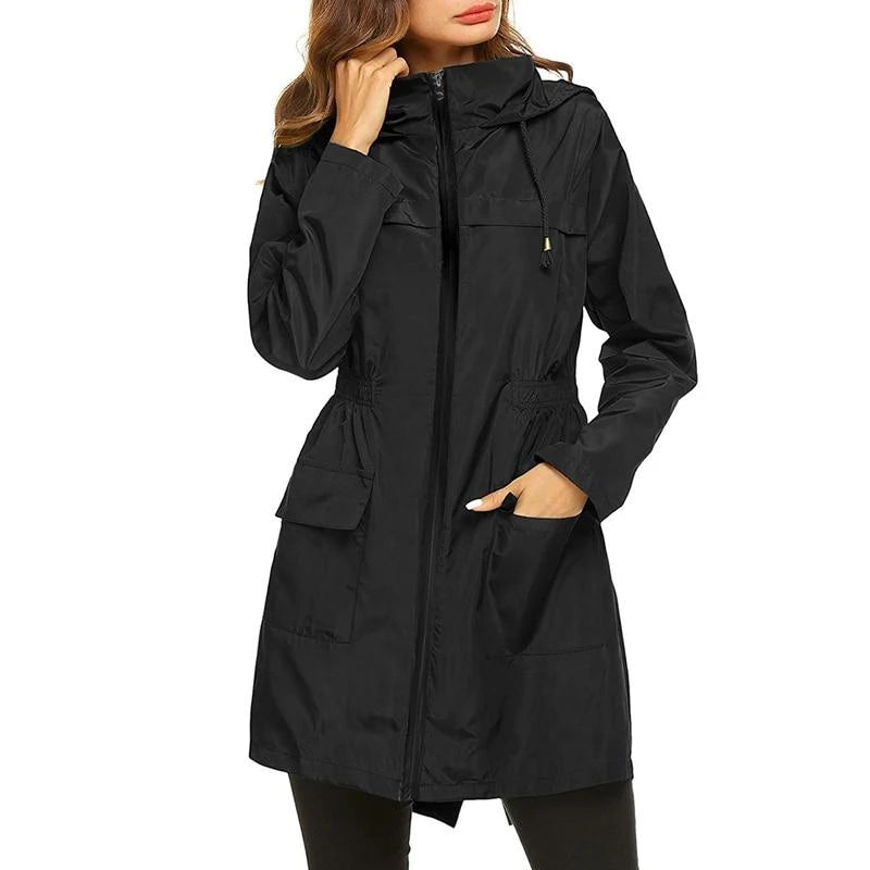 Image of Dames Anorak Jas met Capuchon - Halflange Mantel