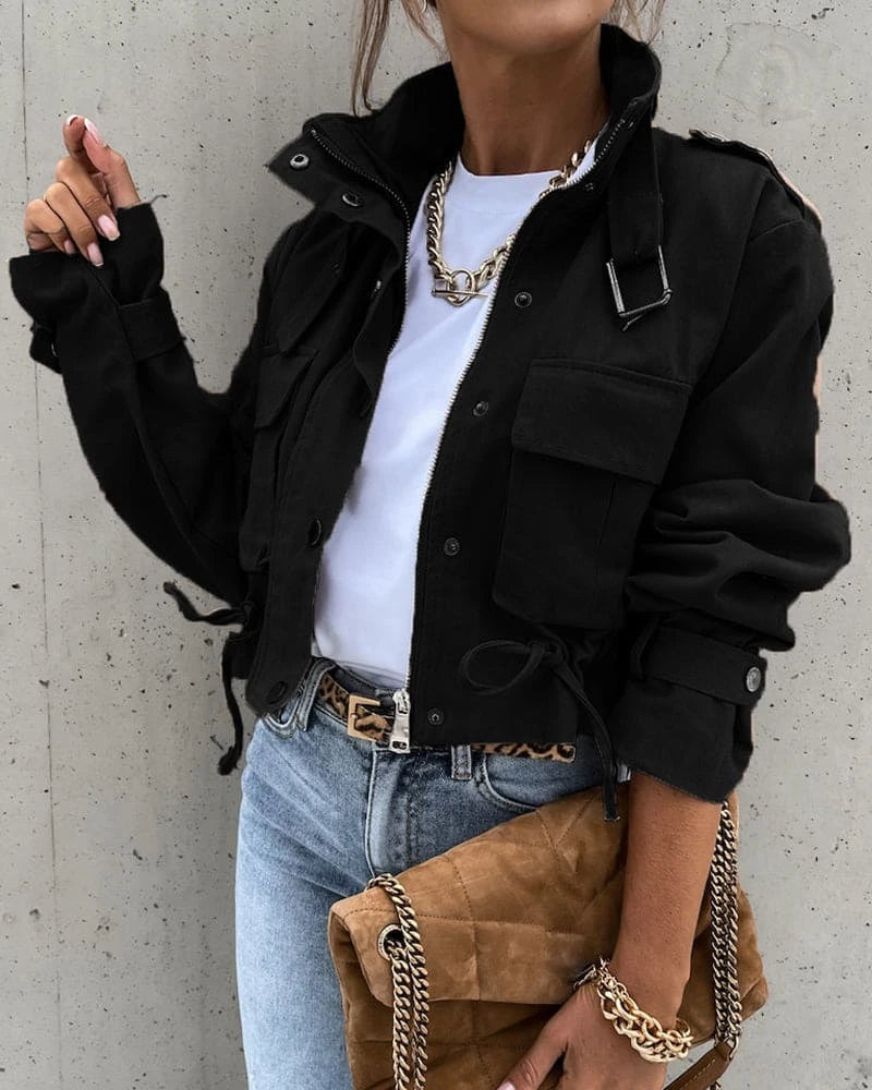 Image of Dames Cropped Militair Jasje