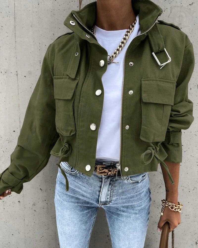 Image of Dames Cropped Militair Jasje