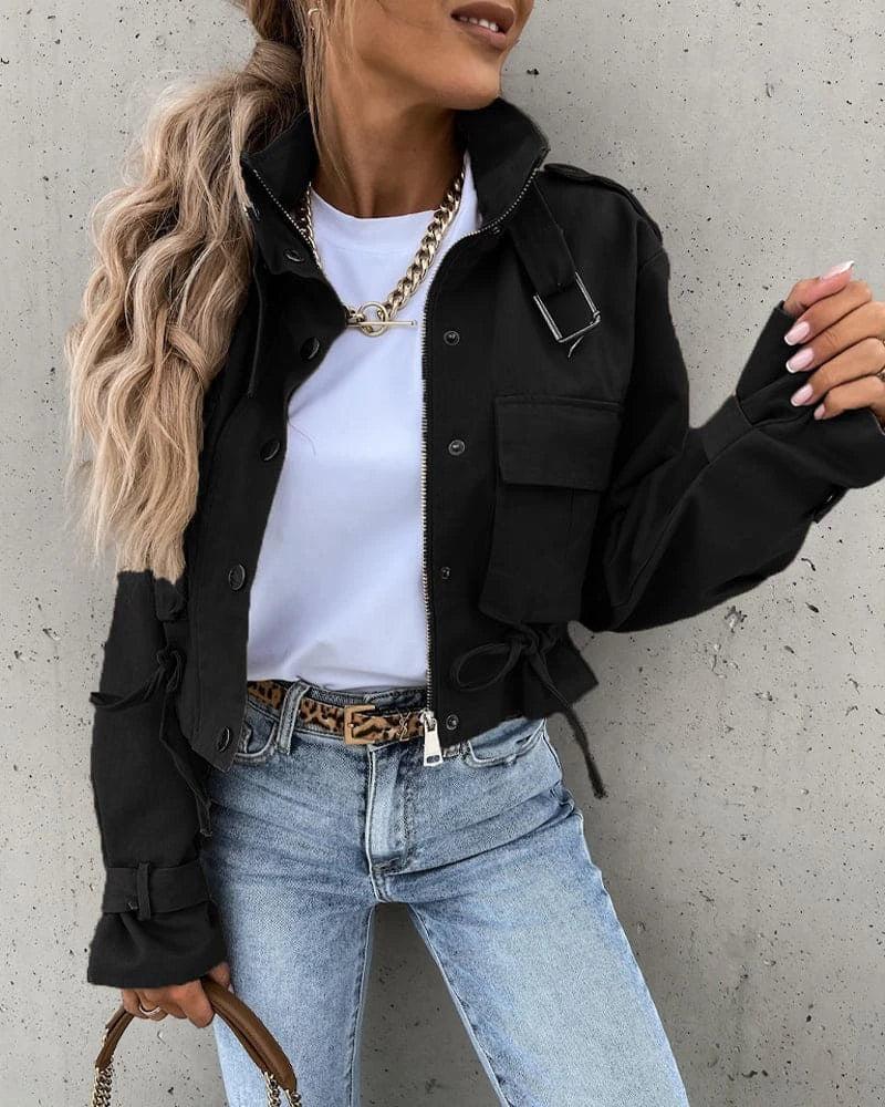 Image of Dames Cropped Militair Jasje
