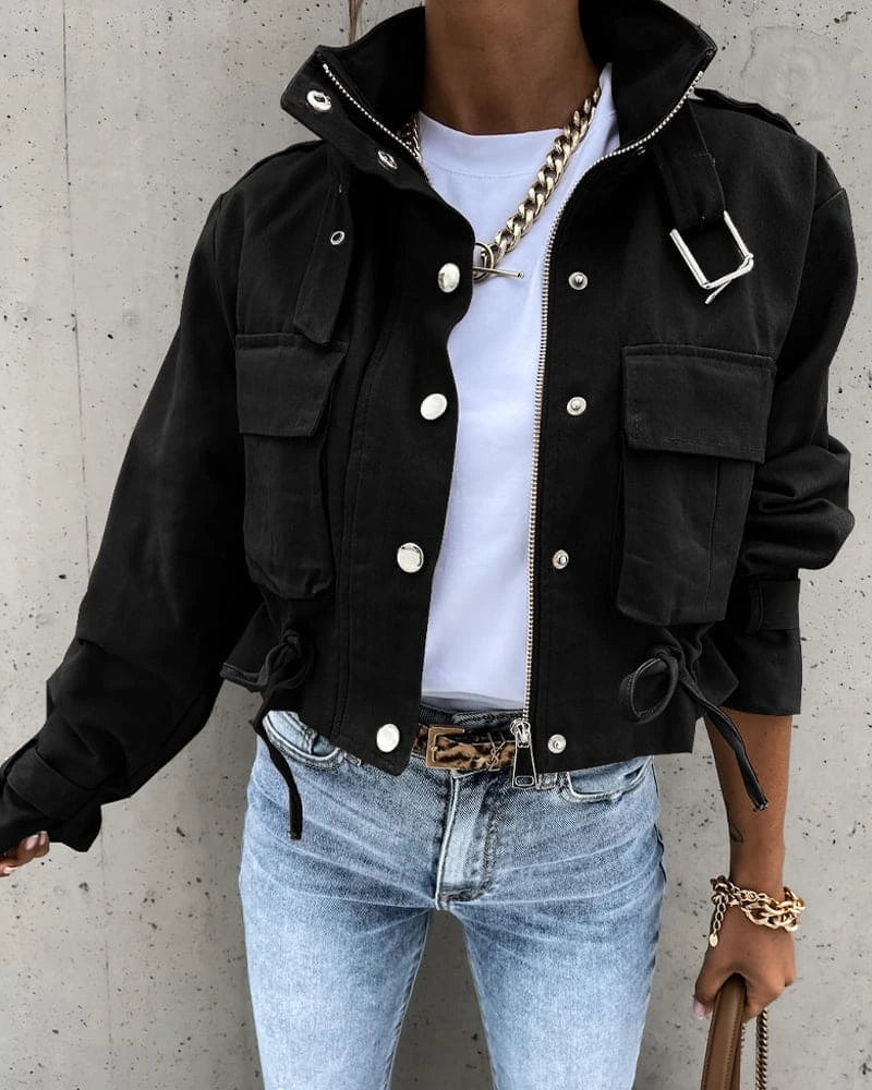 Image of Dames Cropped Militair Jasje