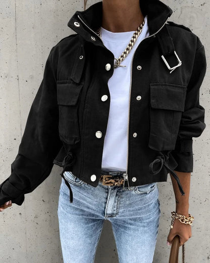 Image of Dames Cropped Militair Jasje