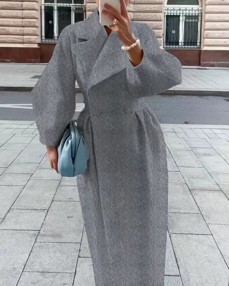 Image of Dames Double-Breasted Maxi Wikkeljas