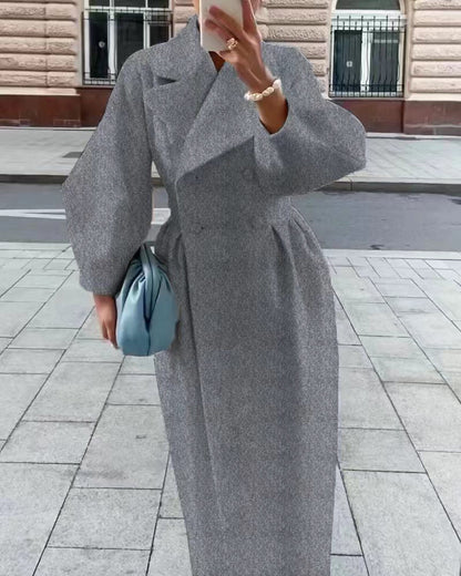 Image of Dames Double-Breasted Maxi Wikkeljas