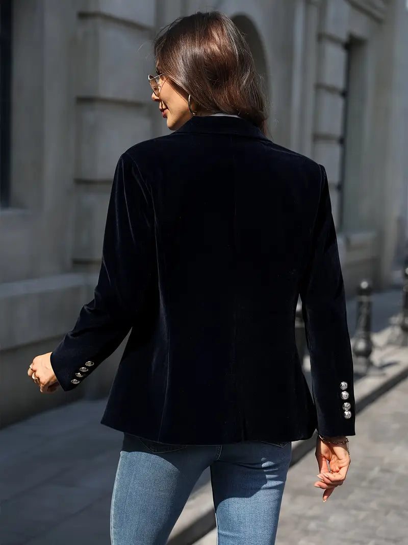 Image of Dames Getailleerde Velvet Blazer