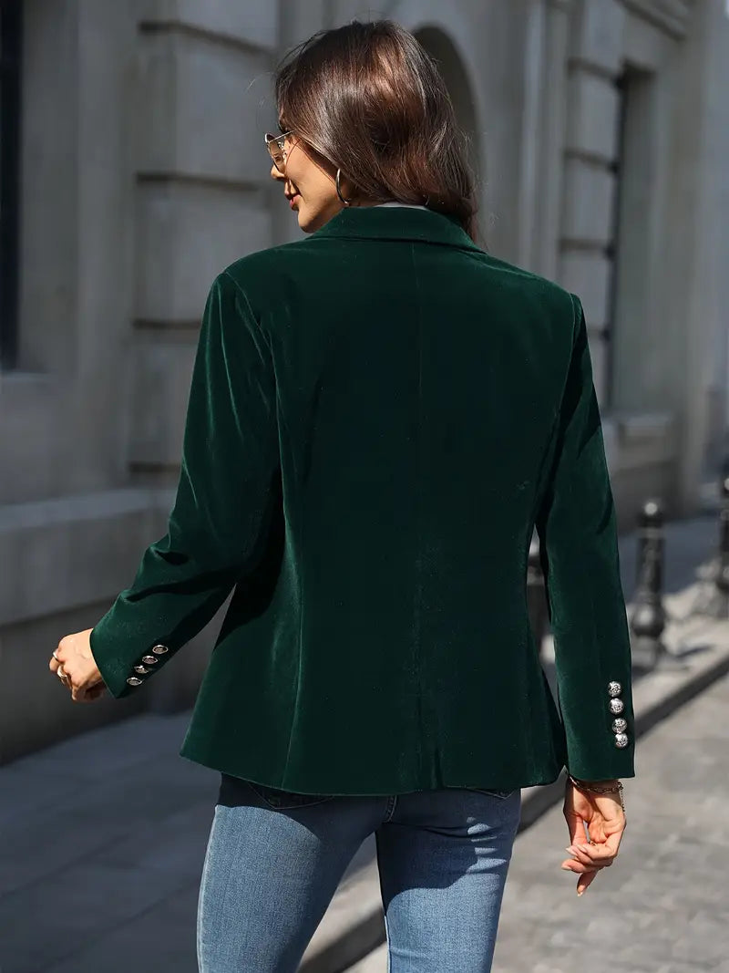 Image of Dames Getailleerde Velvet Blazer