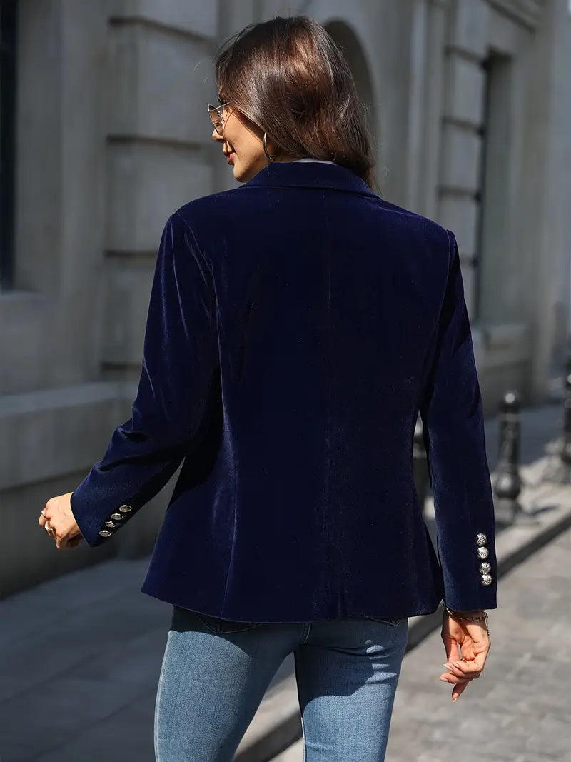 Image of Dames Getailleerde Velvet Blazer