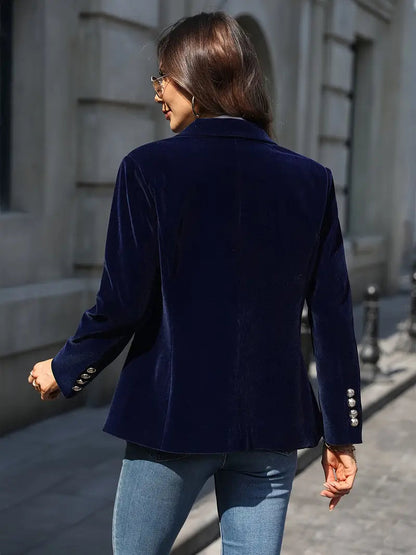 Image of Dames Getailleerde Velvet Blazer