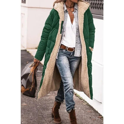 Image of Dames Hooded Longline Puffer Jacket