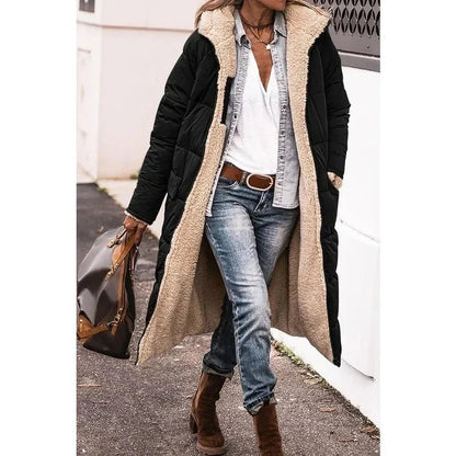 Image of Dames Hooded Longline Puffer Jacket