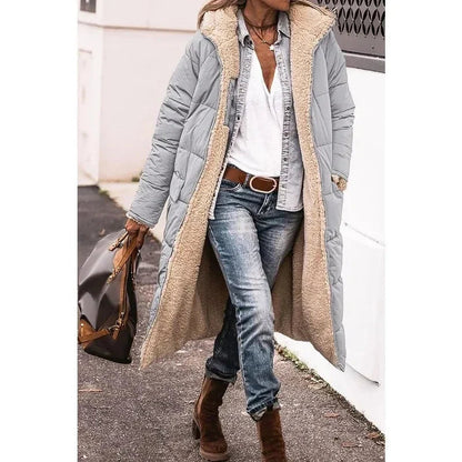 Image of Dames Hooded Longline Puffer Jacket