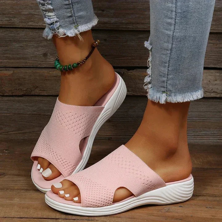 Image of Dames Open Teen Gebreide Slippers