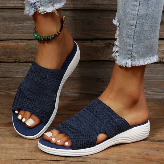 Image of Dames Open Teen Gebreide Slippers