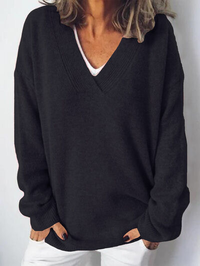 Image of Dames Oversized V-hals Trui