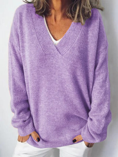 Image of Dames Oversized V-hals Trui