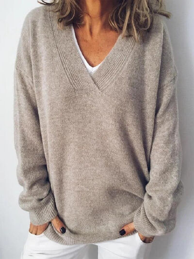 Image of Dames Oversized V-hals Trui