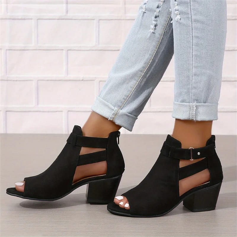 Image of Dames Peep Toe Enkellaarsjes