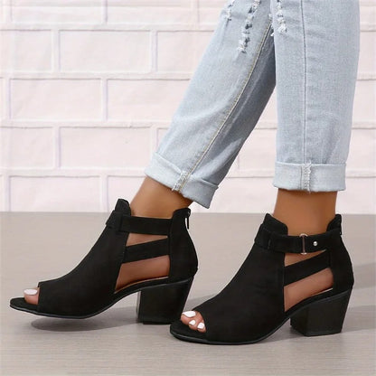 Image of Dames Peep Toe Enkellaarsjes