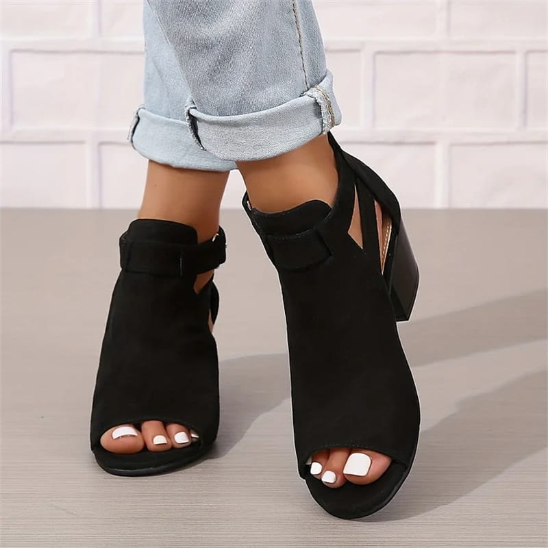 Image of Dames Peep Toe Enkellaarsjes