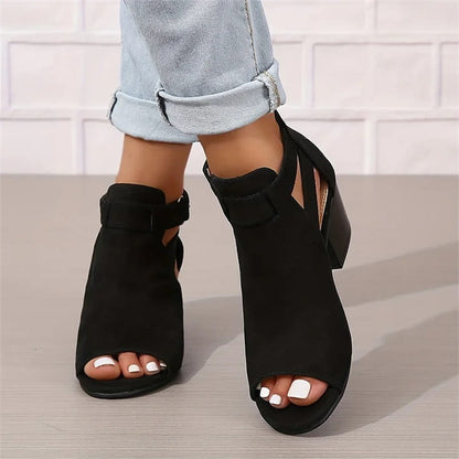 Image of Dames Peep Toe Enkellaarsjes