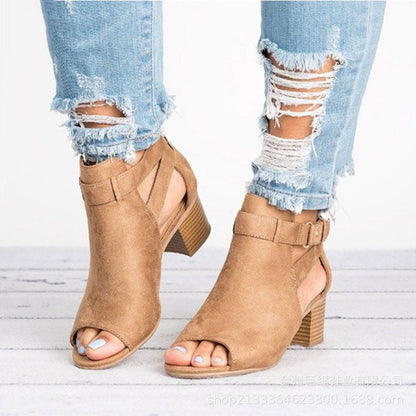Image of Dames Peep Toe Enkellaarsjes