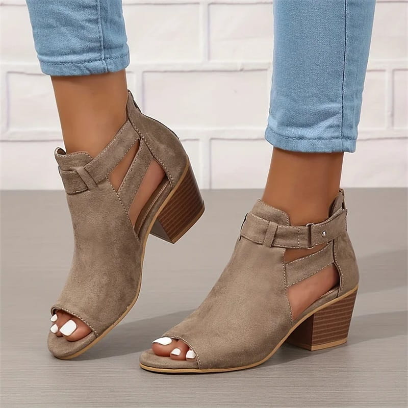 Image of Dames Peep Toe Enkellaarsjes