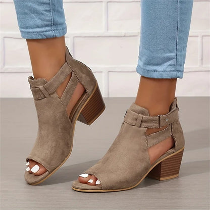 Image of Dames Peep Toe Enkellaarsjes