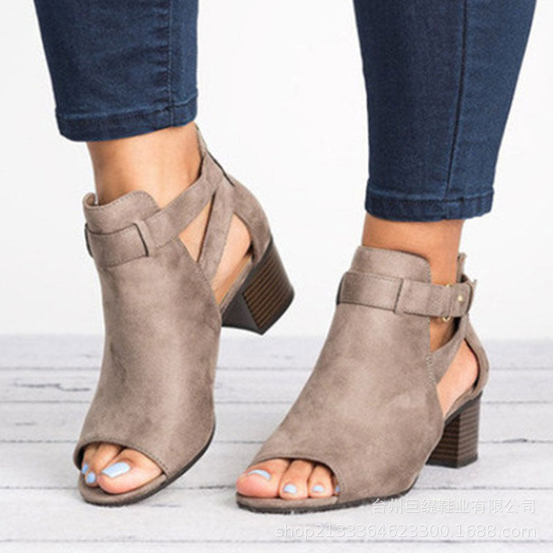 Image of Dames Peep Toe Enkellaarsjes