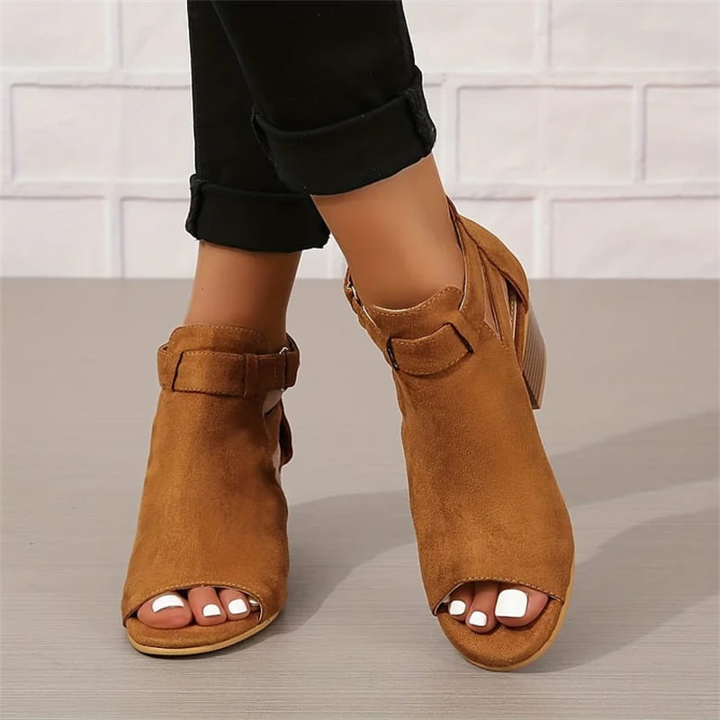 Image of Dames Peep Toe Enkellaarsjes