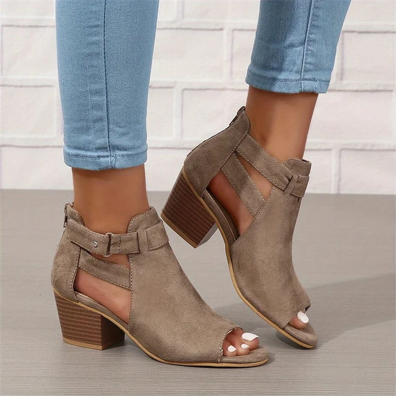 Image of Dames Peep Toe Enkellaarsjes
