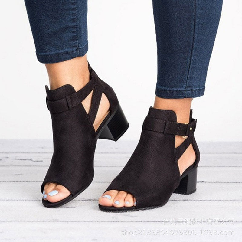 Image of Dames Peep Toe Enkellaarsjes