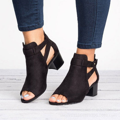 Image of Dames Peep Toe Enkellaarsjes