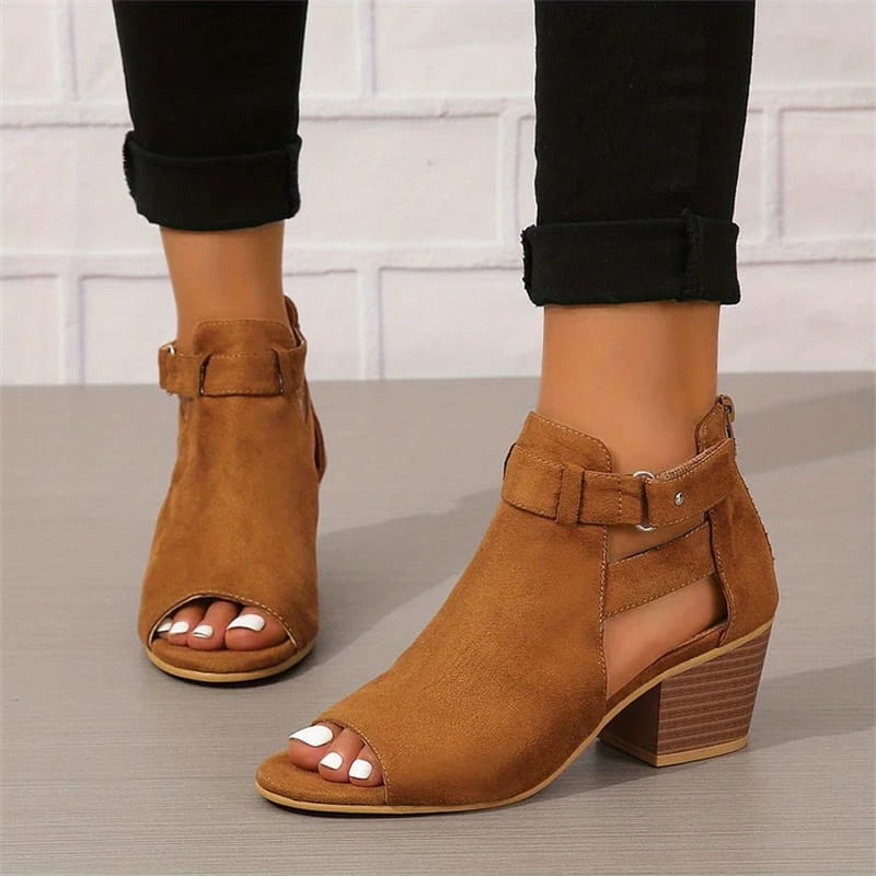 Image of Dames Peep Toe Enkellaarsjes
