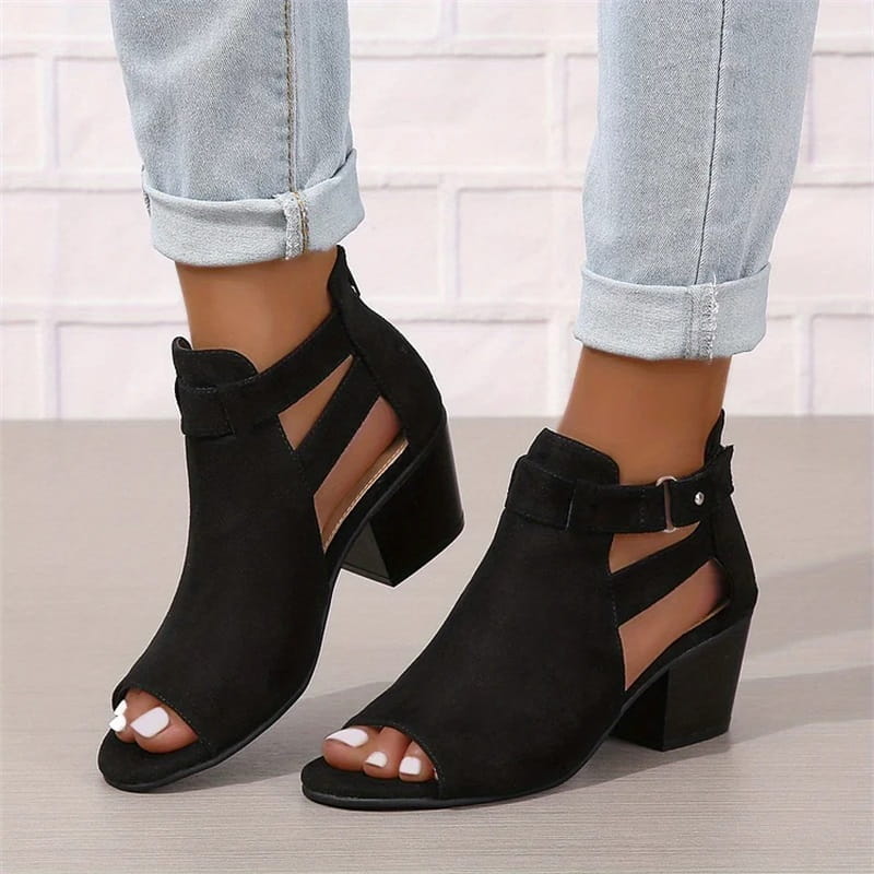 Image of Dames Peep Toe Enkellaarsjes