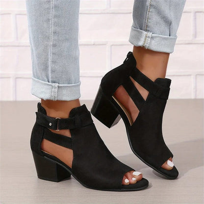 Image of Dames Peep Toe Enkellaarsjes