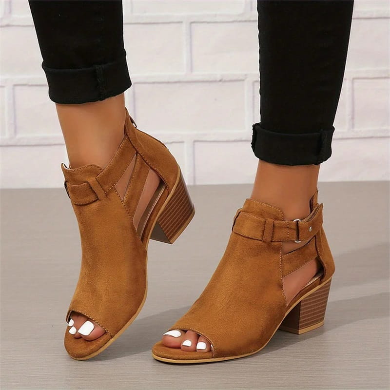 Image of Dames Peep Toe Enkellaarsjes