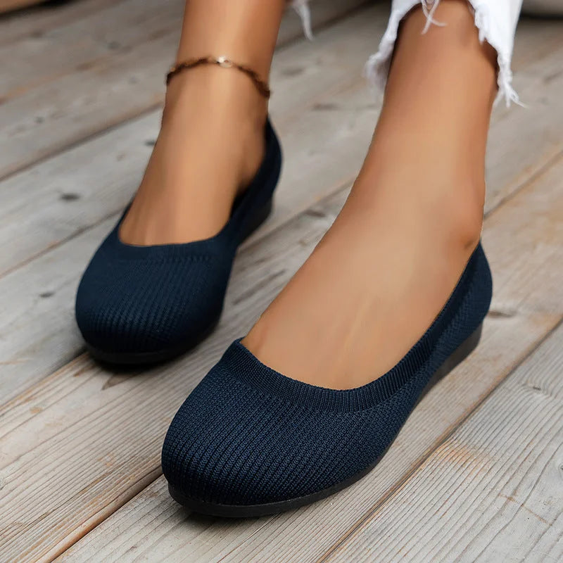 Image of Dames Slip-On Gebreide Ballerina's